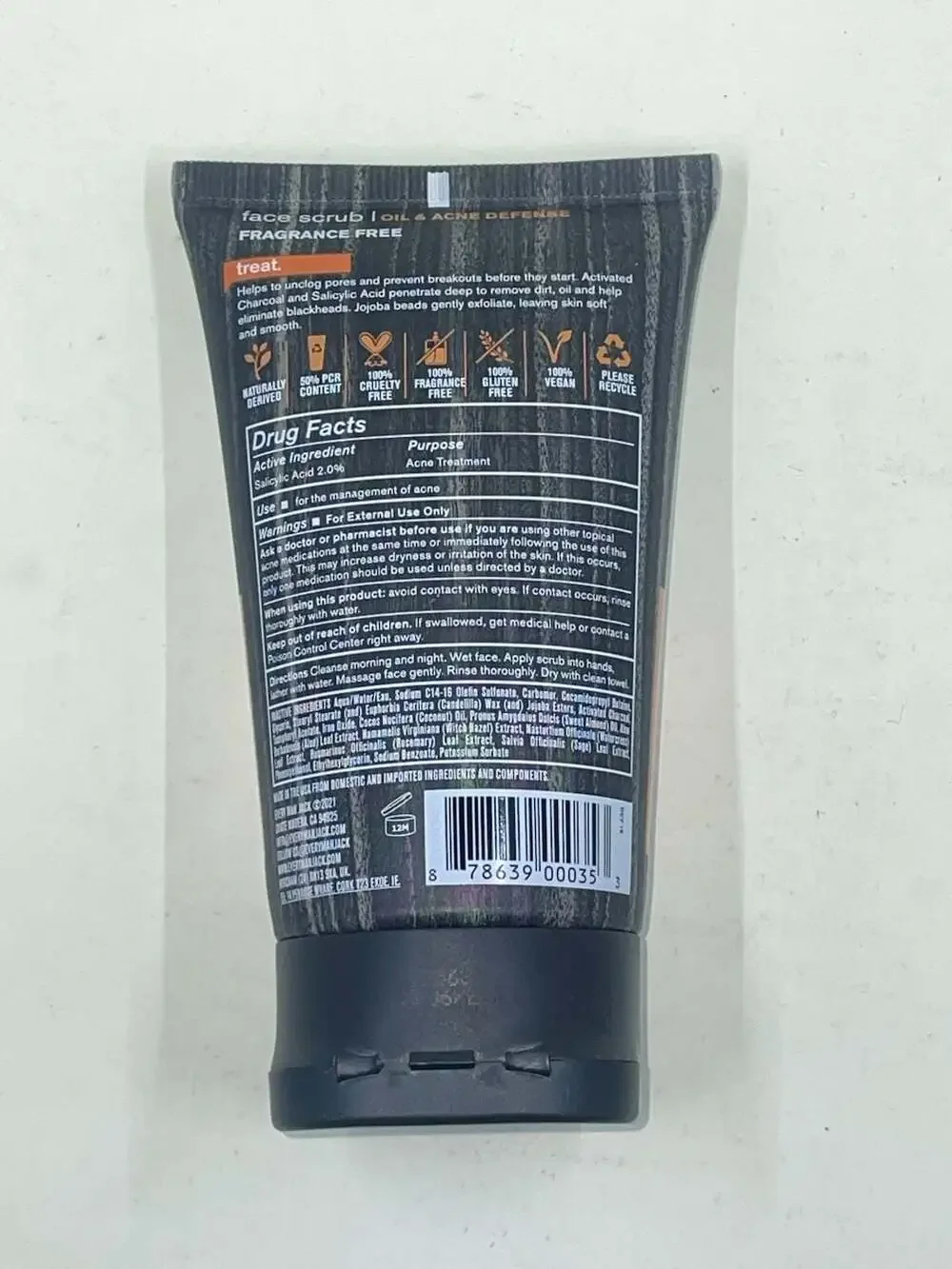 Every Man Jack Activated Charcoal Face Scrub Oil & Acne Defense 4.2 oz (4-Pack)